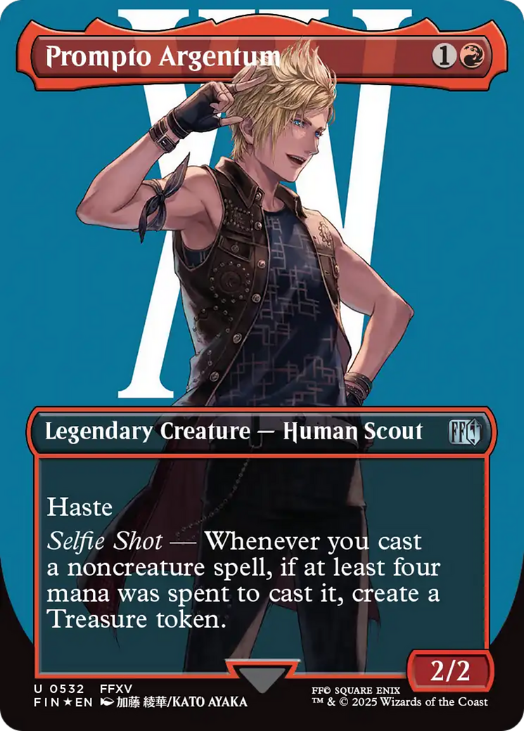 Prompto Argentum (Borderless) [FINAL FANTASY] MTG Single Magic: The Gathering | Red Claw Gaming