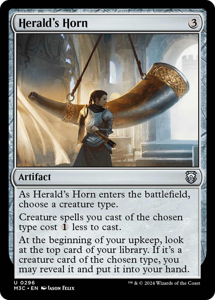 Herald's Horn (Ripple Foil) [Modern Horizons 3 Commander] MTG Single Magic: The Gathering | Red Claw Gaming