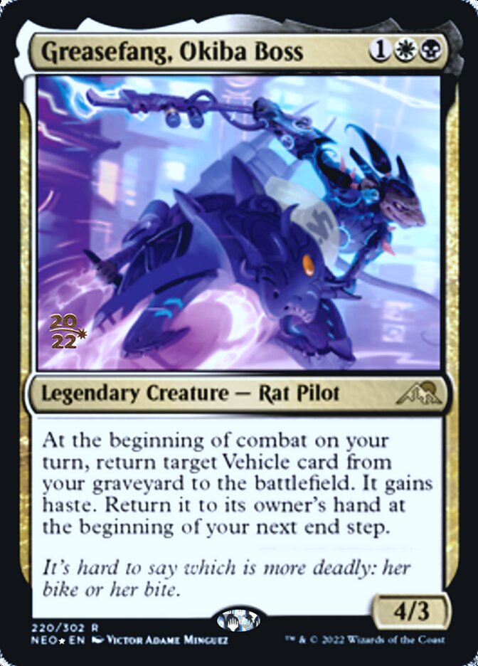 Greasefang, Okiba Boss [Kamigawa: Neon Dynasty Prerelease Promos] MTG Single Magic: The Gathering | Red Claw Gaming