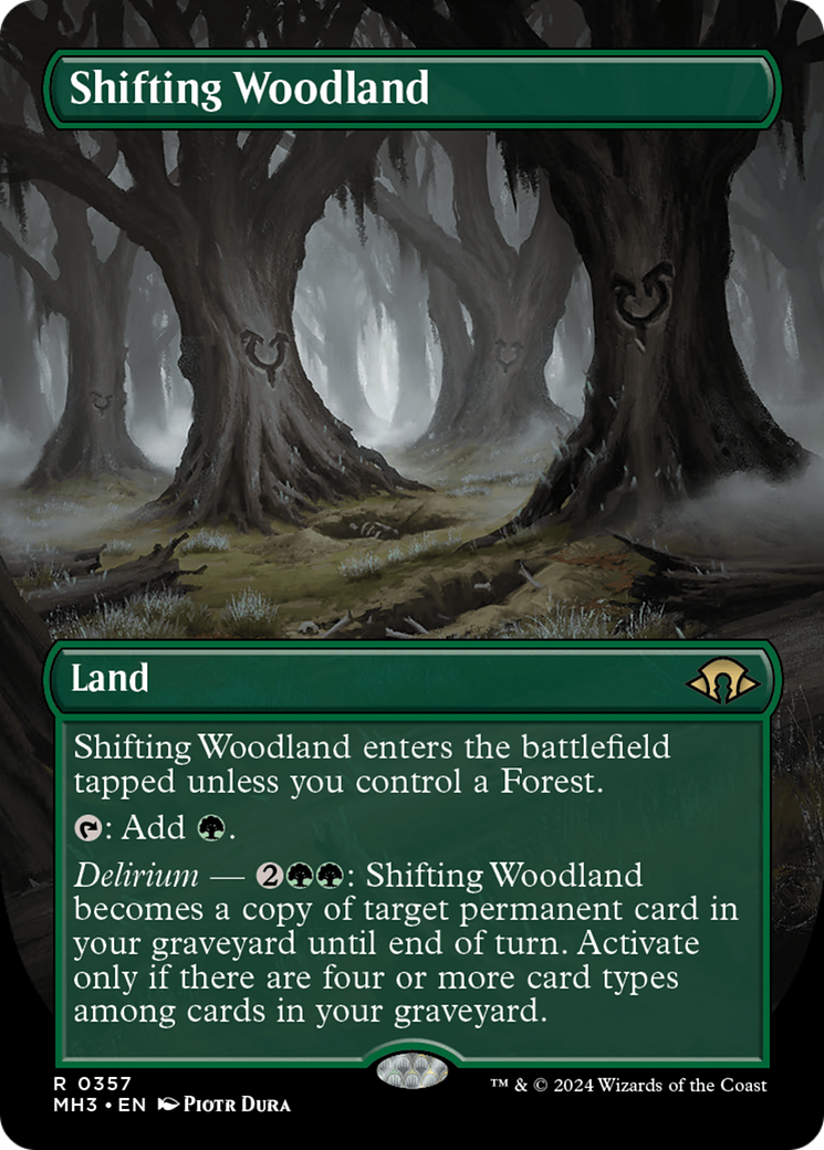 Shifting Woodland (Borderless) [Modern Horizons 3] MTG Single Magic: The Gathering | Red Claw Gaming