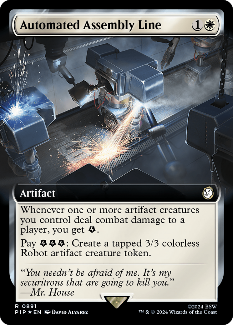 Automated Assembly Line (Extended Art) (Surge Foil) [Fallout] MTG Single Magic: The Gathering | Red Claw Gaming