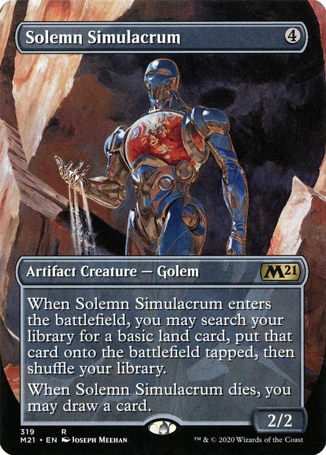 Solemn Simulacrum (Borderless Alternate Art) [Core Set 2021] MTG Single Magic: The Gathering | Red Claw Gaming