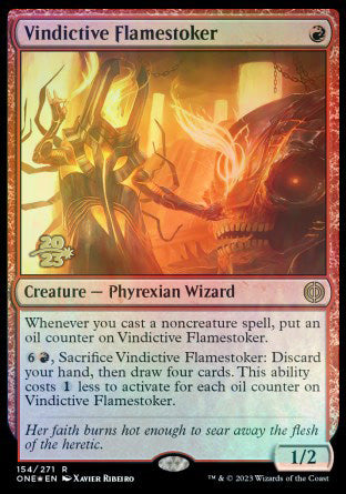 Vindictive Flamestoker [Phyrexia: All Will Be One Prerelease Promos] MTG Single Magic: The Gathering | Red Claw Gaming