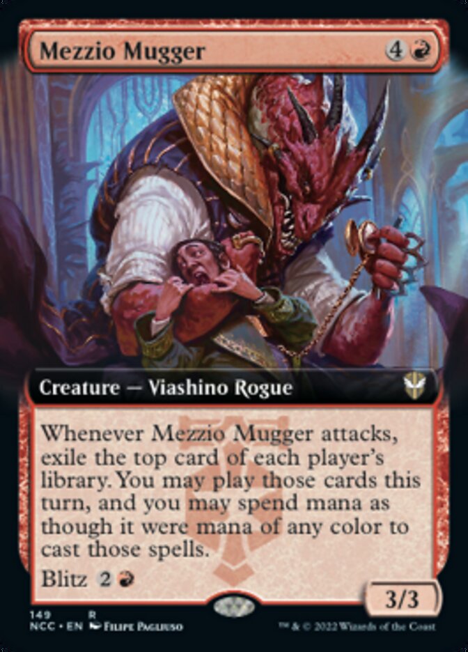 Mezzio Mugger (Extended Art) [Streets of New Capenna Commander] MTG Single Magic: The Gathering | Red Claw Gaming