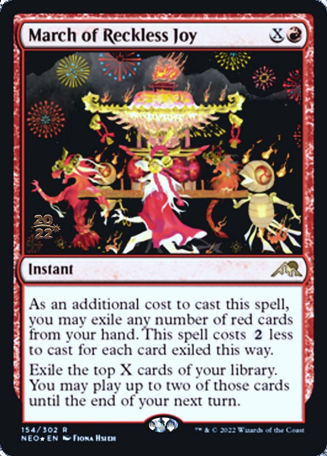 March of Reckless Joy [Kamigawa: Neon Dynasty Prerelease Promos] MTG Single Magic: The Gathering | Red Claw Gaming