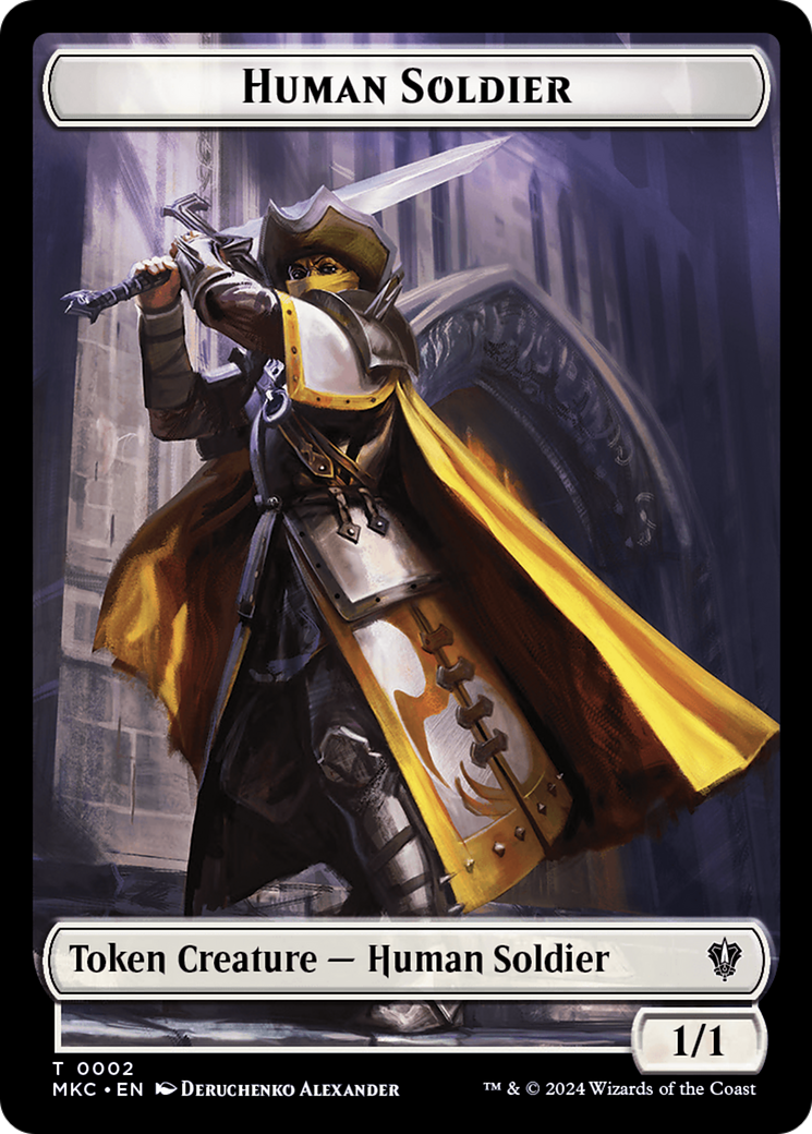 City's Blessing // Human Soldier Double-Sided Token [Murders at Karlov Manor Commander Tokens] MTG Single Magic: The Gathering | Red Claw Gaming