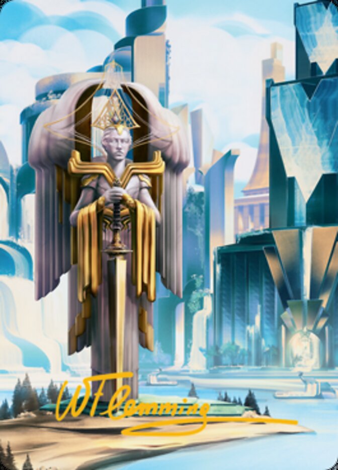 Island Art Card (Gold-Stamped Signature) [Streets of New Capenna Art Series] MTG Single Magic: The Gathering | Red Claw Gaming