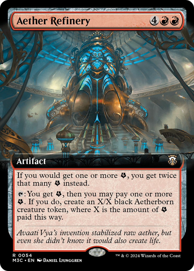 Aether Refinery (Extended Art) (Ripple Foil) [Modern Horizons 3 Commander] MTG Single Magic: The Gathering | Red Claw Gaming