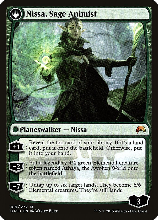Nissa, Vastwood Seer // Nissa, Sage Animist [Magic Origins Prerelease Promos] MTG Single Magic: The Gathering | Red Claw Gaming
