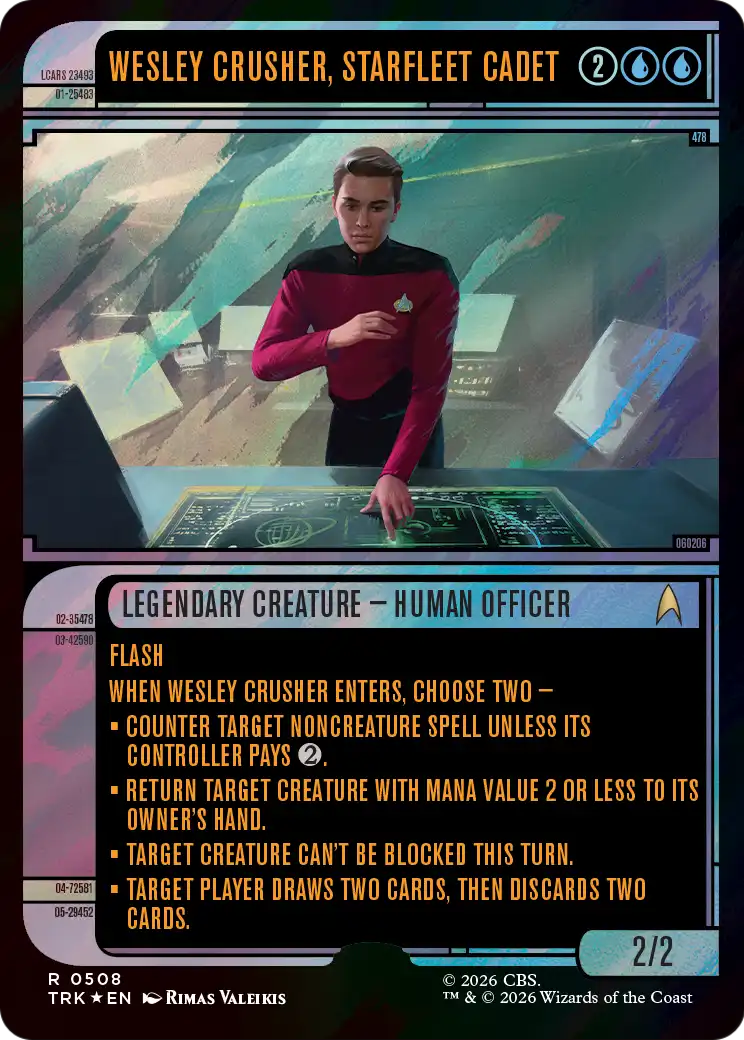 Wesley Crusher, Starfleet Cadet (Showcase) (Surge Foil) [Star Trek] MTG Single Magic: The Gathering | Red Claw Gaming