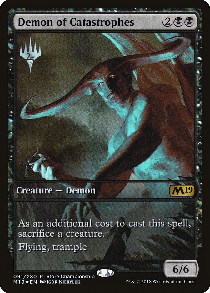 Demon of Catastrophes (Store Championship) (Full Art) [Core Set 2019 Promos] MTG Single Magic: The Gathering | Red Claw Gaming