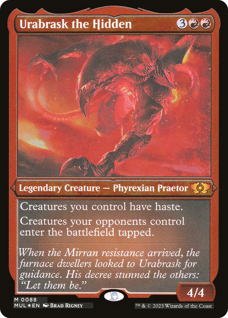 Urabrask the Hidden (Foil Etched) [Multiverse Legends] MTG Single Magic: The Gathering | Red Claw Gaming