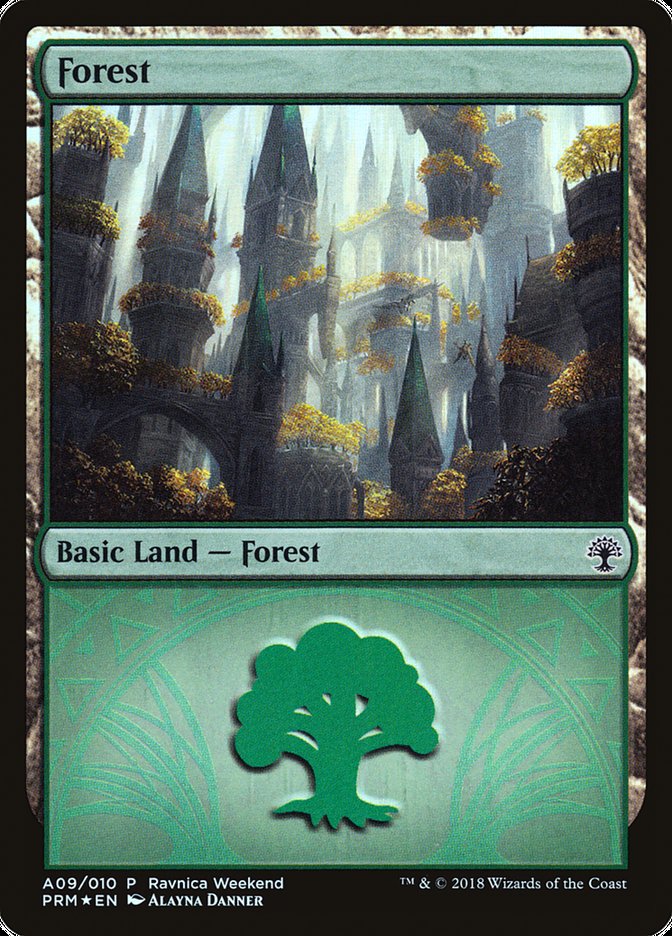 Forest (A09) [Ravnica Allegiance Ravnica Weekend] MTG Single Magic: The Gathering | Red Claw Gaming