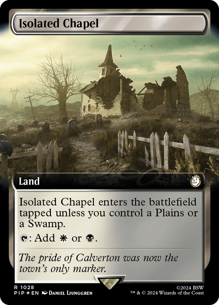 Isolated Chapel (Extended Art) (Surge Foil) [Fallout] MTG Single Magic: The Gathering    | Red Claw Gaming