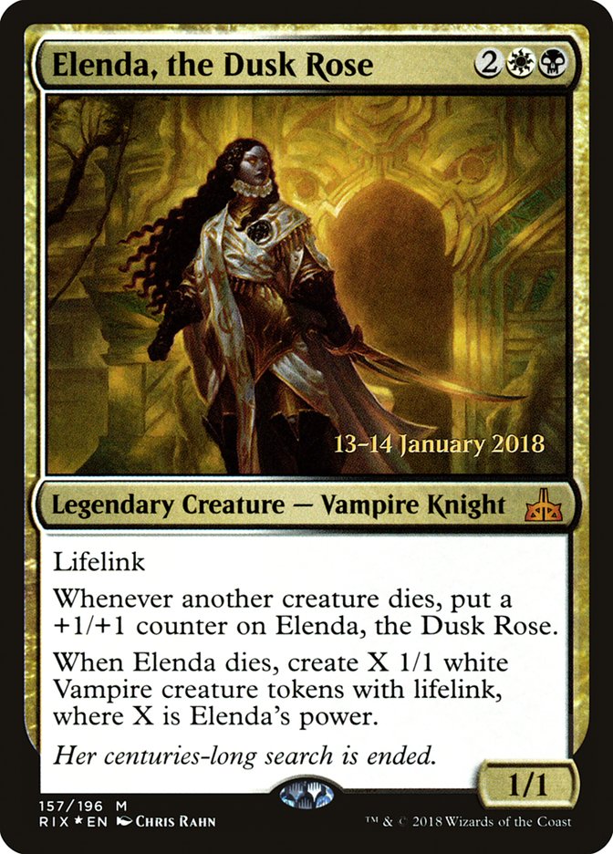 Elenda, the Dusk Rose [Rivals of Ixalan Prerelease Promos] MTG Single Magic: The Gathering | Red Claw Gaming