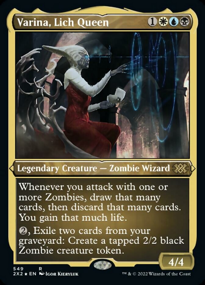 Varina, Lich Queen (Foil Etched) [Double Masters 2022] MTG Single Magic: The Gathering    | Red Claw Gaming