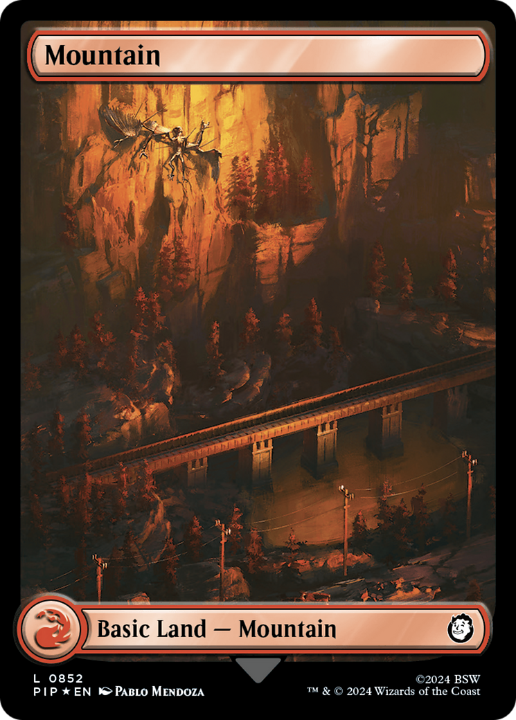 Mountain (0852) (Surge Foil) [Fallout] MTG Single Magic: The Gathering | Red Claw Gaming