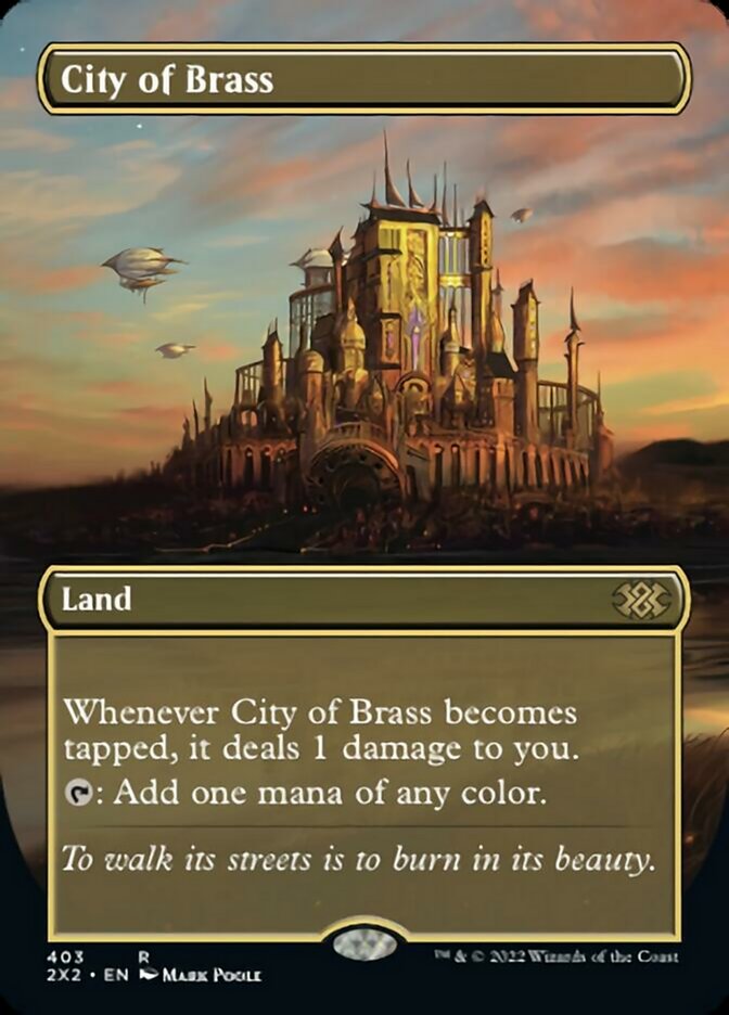 City of Brass (Borderless Alternate Art) [Double Masters 2022] MTG Single Magic: The Gathering    | Red Claw Gaming