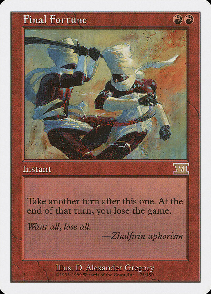 Final Fortune [Classic Sixth Edition] MTG Single Magic: The Gathering | Red Claw Gaming