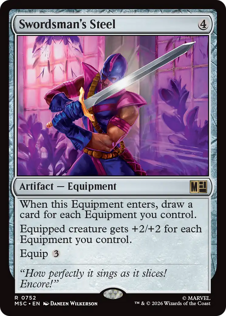 Swordsman's Steel [Marvel Super Heroes Commander] MTG Single Magic: The Gathering | Red Claw Gaming