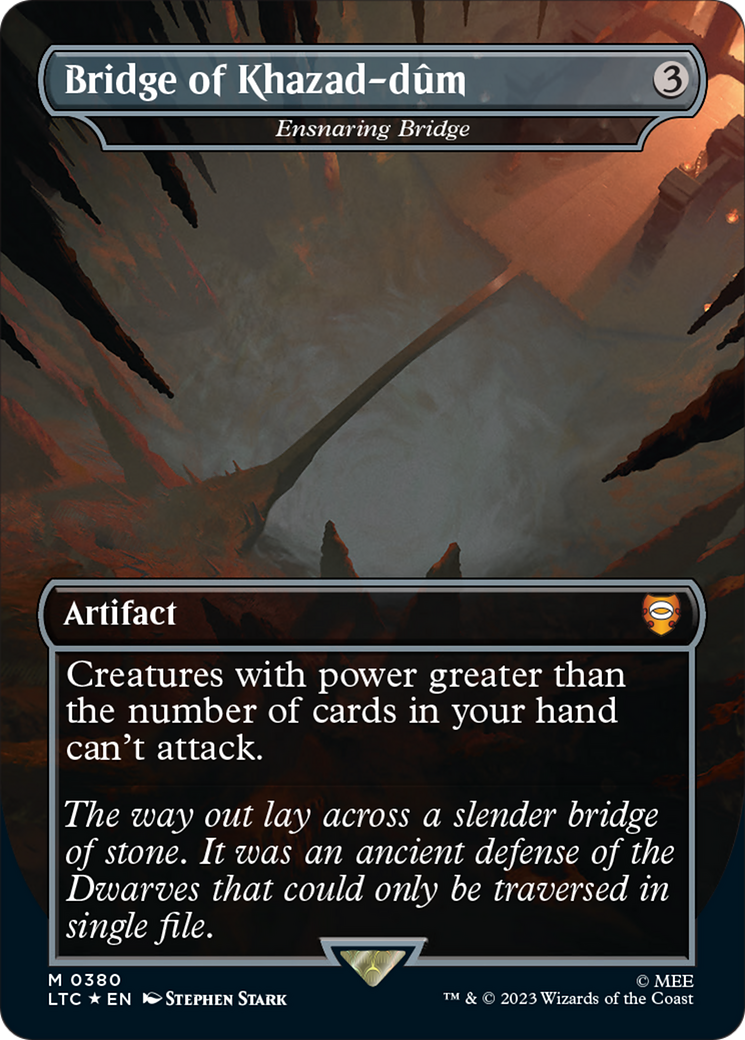 Bridge of Khazad-dum - Ensnaring Bridge (Surge Foil Realms and Relics) [The Lord of the Rings: Tales of Middle-Earth Commander] MTG Single Magic: The Gathering | Red Claw Gaming