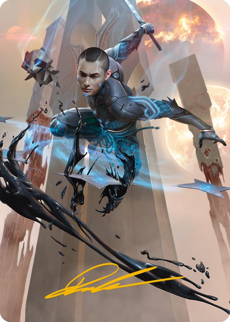 Kaito, Dancing Shadow Art Card (Gold-Stamped Signature) [Phyrexia: All Will Be One Art Series] MTG Single Magic: The Gathering | Red Claw Gaming