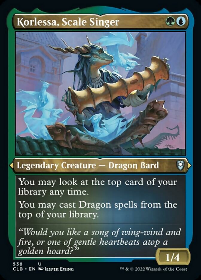 Korlessa, Scale Singer (Foil Etched) [Commander Legends: Battle for Baldur's Gate] MTG Single Magic: The Gathering | Red Claw Gaming