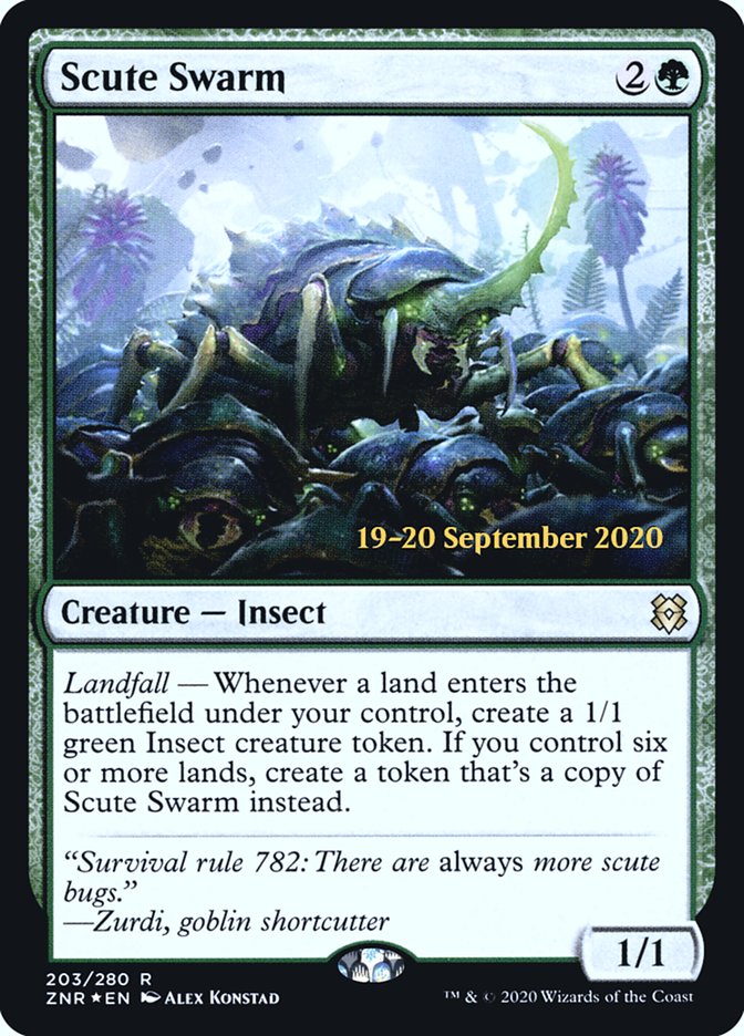 Scute Swarm [Zendikar Rising Prerelease Promos] MTG Single Magic: The Gathering | Red Claw Gaming