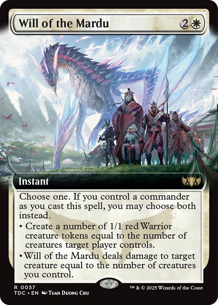 Will of the Mardu (Extended Art) [Tarkir: Dragonstorm Commander] MTG Single Magic: The Gathering | Red Claw Gaming