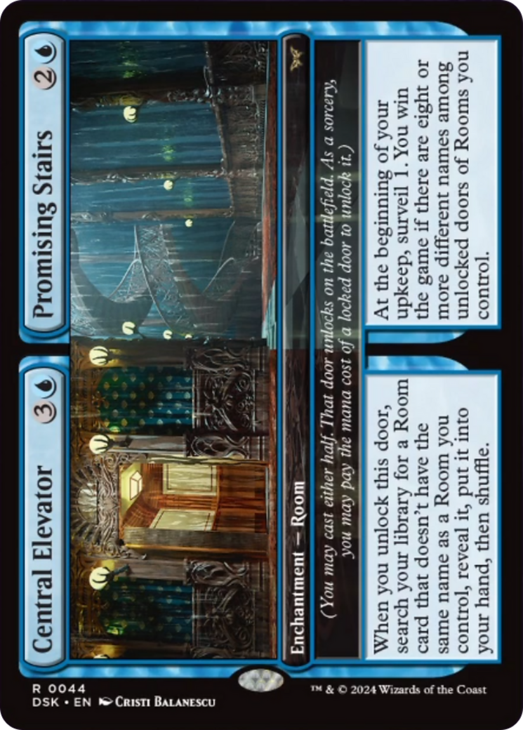 Central Elevator // Promising Stairs [Duskmourn: House of Horror] MTG Single Magic: The Gathering | Red Claw Gaming