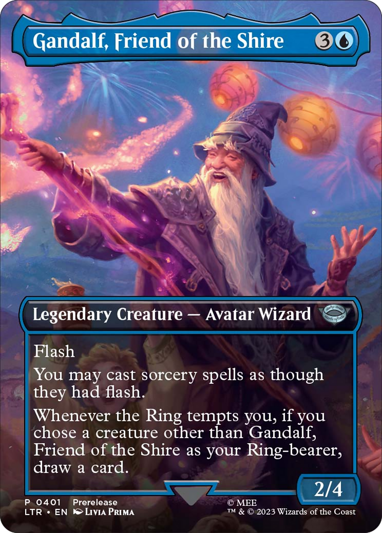 Gandalf, Friend of the Shire (Borderless Alternate Art) [The Lord of the Rings: Tales of Middle-Earth] MTG Single Magic: The Gathering | Red Claw Gaming