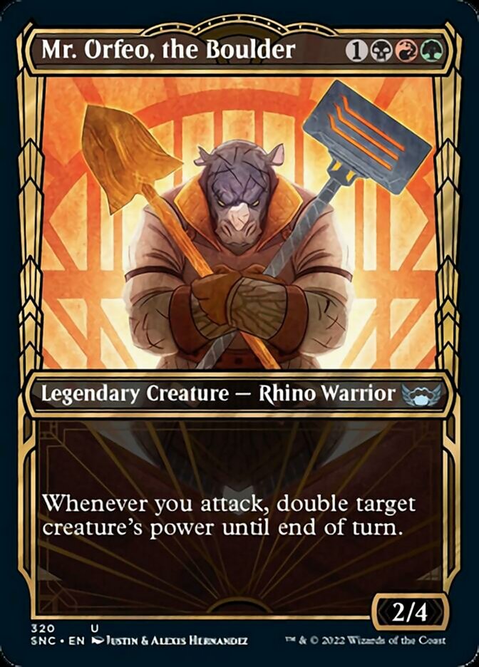 Mr. Orfeo, the Boulder (Showcase Golden Age) [Streets of New Capenna] MTG Single Magic: The Gathering | Red Claw Gaming