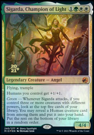 Sigarda, Champion of Light [Innistrad: Midnight Hunt Prerelease Promos] MTG Single Magic: The Gathering | Red Claw Gaming