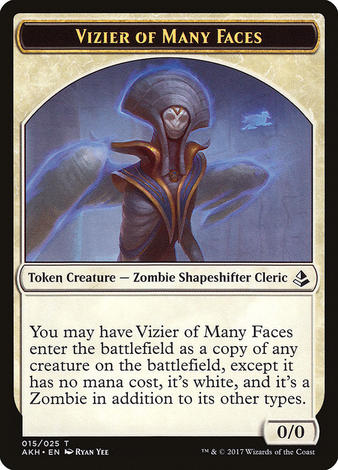 Vizier of Many Faces // Zombie Double-Sided Token [Amonkhet Tokens] MTG Single Magic: The Gathering | Red Claw Gaming