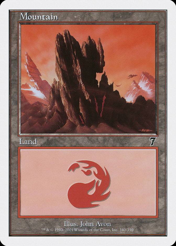 Mountain (340) [Seventh Edition] MTG Single Magic: The Gathering | Red Claw Gaming