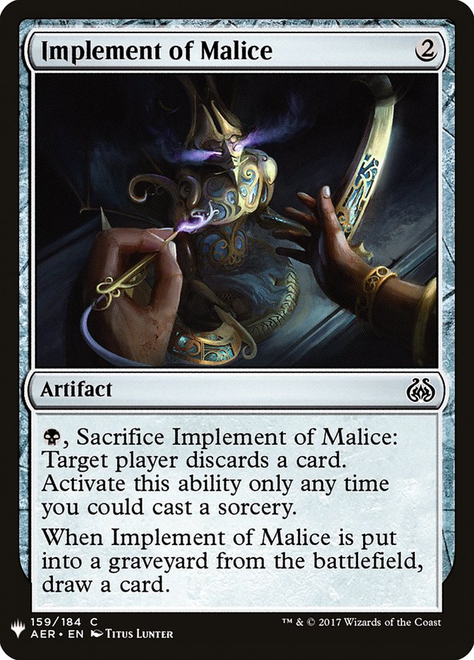 Implement of Malice [Mystery Booster] MTG Single Magic: The Gathering | Red Claw Gaming