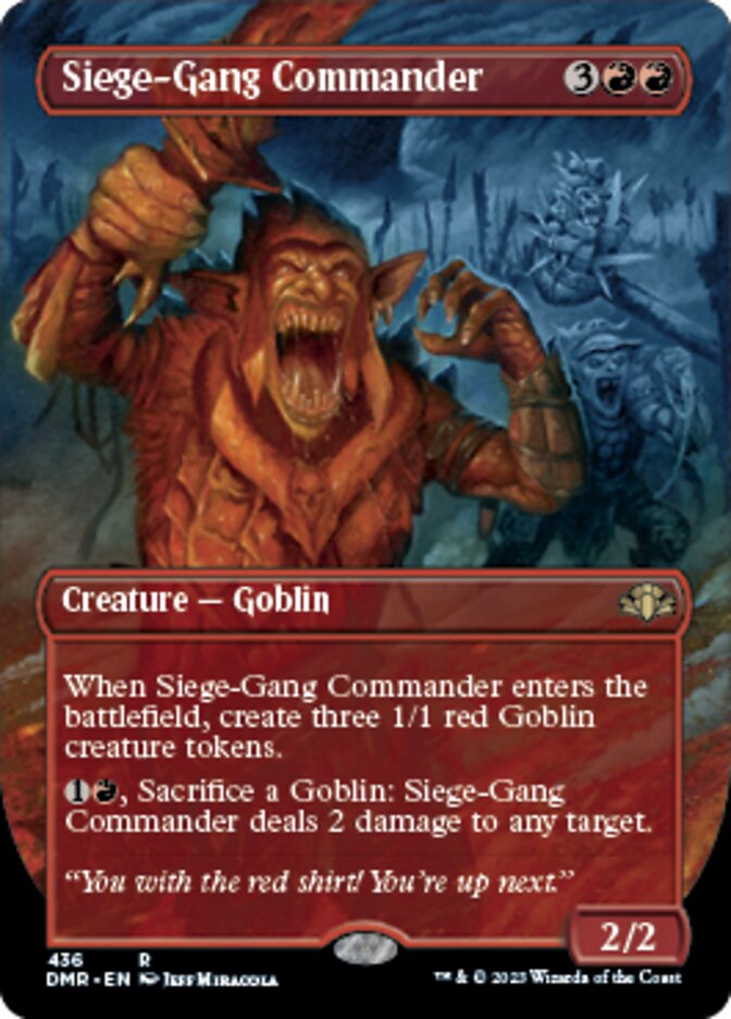 Siege-Gang Commander (Borderless Alternate Art) [Dominaria Remastered] MTG Single Magic: The Gathering | Red Claw Gaming