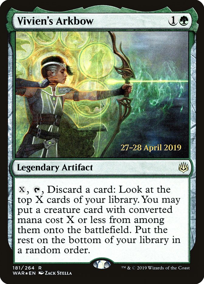 Vivien's Arkbow [War of the Spark Prerelease Promos] MTG Single Magic: The Gathering | Red Claw Gaming