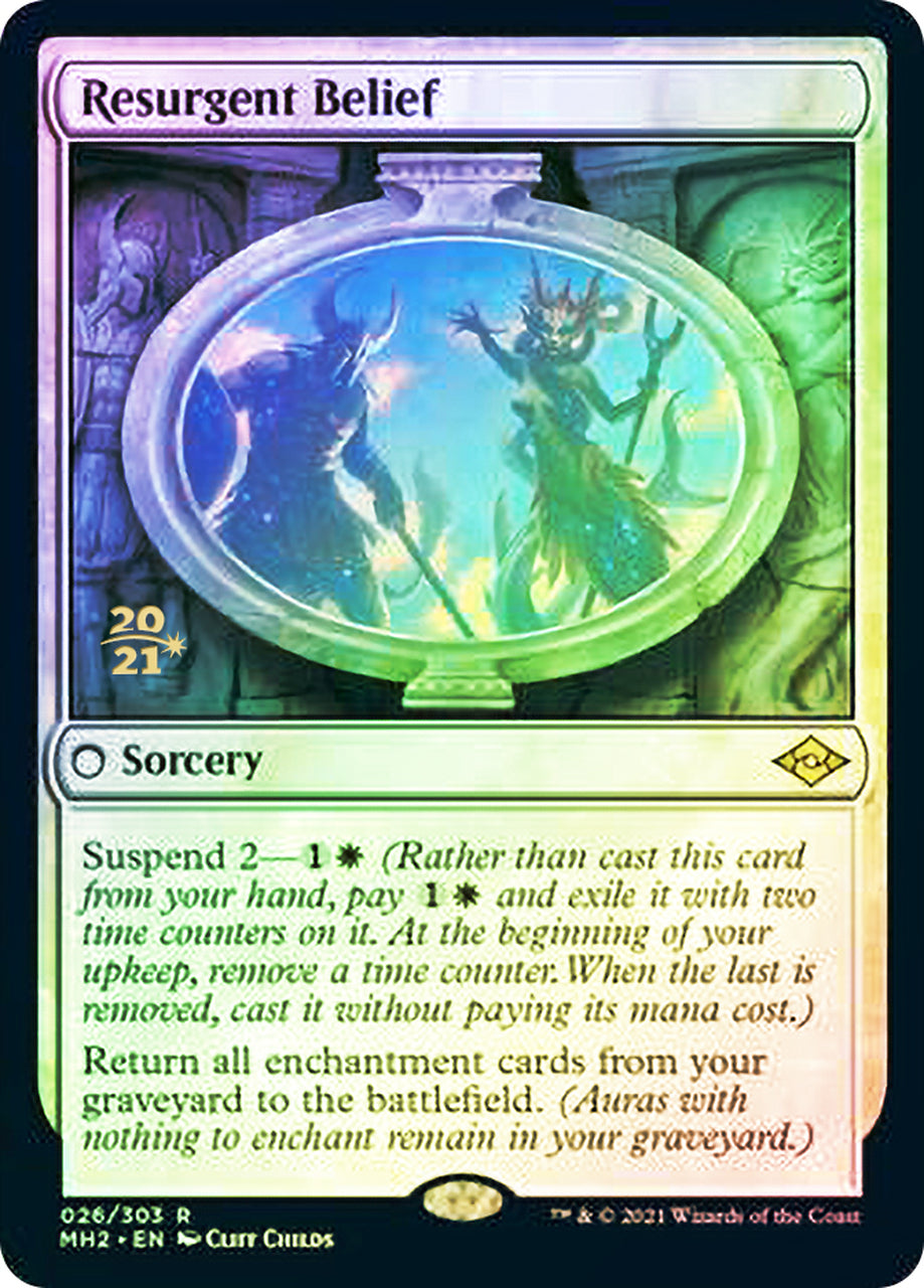 Resurgent Belief [Modern Horizons 2 Prerelease Promos] MTG Single Magic: The Gathering | Red Claw Gaming