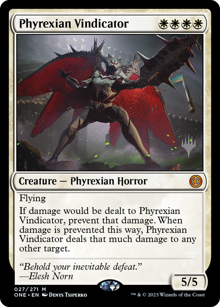 Phyrexian Vindicator (Promo Pack) [Phyrexia: All Will Be One Promos] MTG Single Magic: The Gathering | Red Claw Gaming