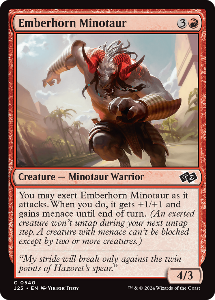 Emberhorn Minotaur [Foundations Jumpstart] MTG Single Magic: The Gathering | Red Claw Gaming
