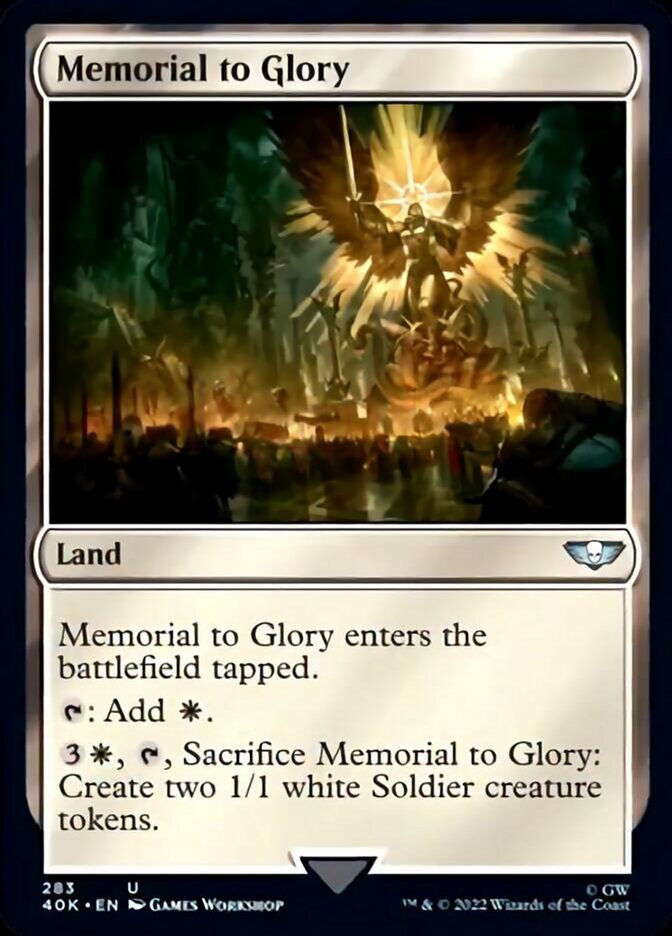 Memorial to Glory (Surge Foil) [Warhammer 40,000] MTG Single Magic: The Gathering | Red Claw Gaming