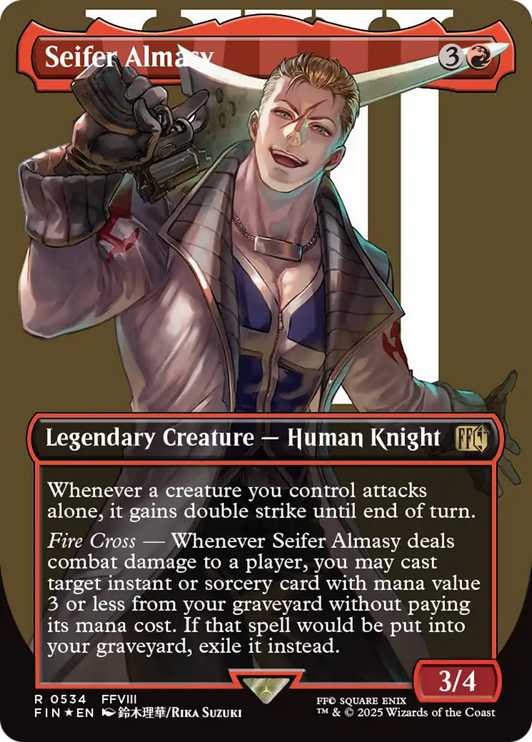 Seifer Almasy (Borderless) (Surge Foil) [FINAL FANTASY] MTG Single Magic: The Gathering | Red Claw Gaming