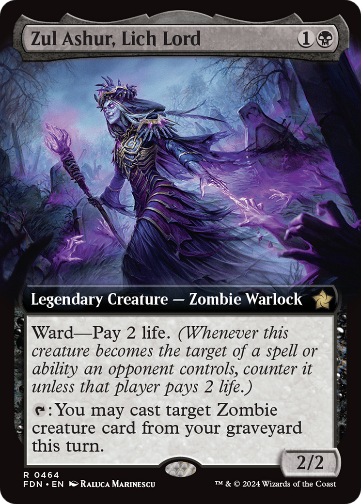 Zul Ashur, Lich Lord (Extended Art) [Foundations] MTG Single Magic: The Gathering | Red Claw Gaming