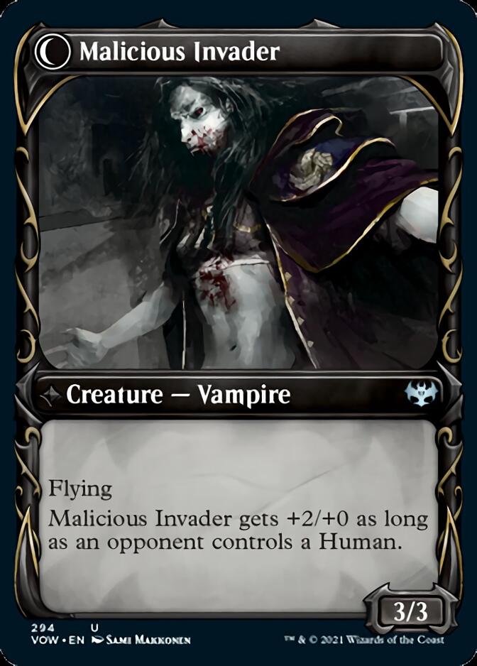 Innocent Traveler // Malicious Invader (Showcase Fang Frame) [Innistrad: Crimson Vow] MTG Single Magic: The Gathering | Red Claw Gaming
