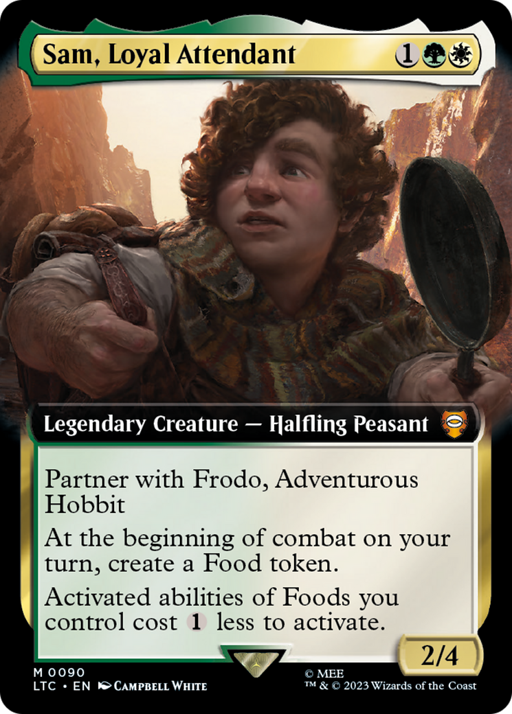 Sam, Loyal Attendant (Extended Art) [The Lord of the Rings: Tales of Middle-Earth Commander] MTG Single Magic: The Gathering | Red Claw Gaming