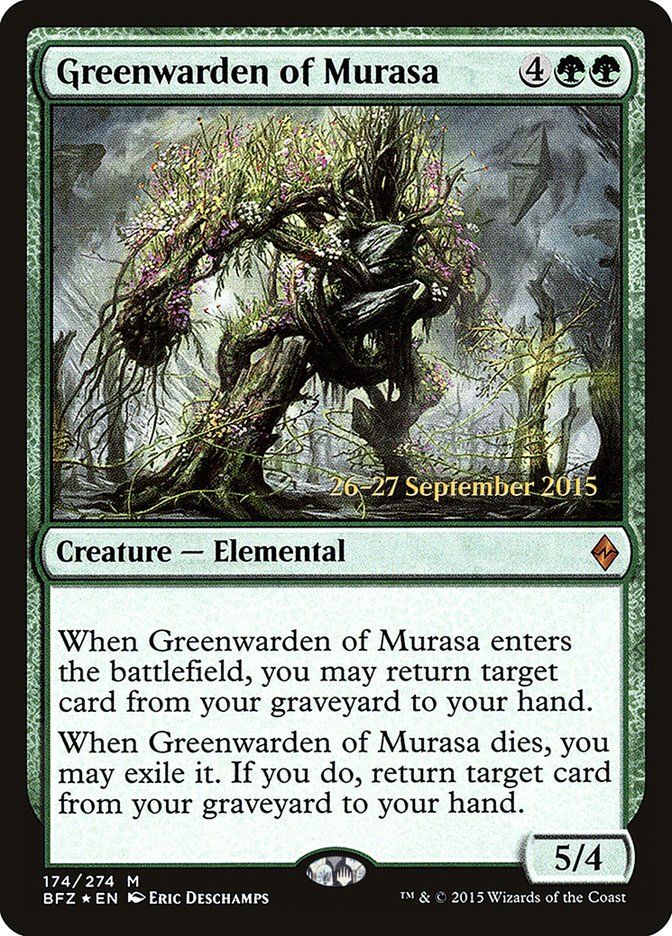 Greenwarden of Murasa [Battle for Zendikar Prerelease Promos] MTG Single Magic: The Gathering | Red Claw Gaming