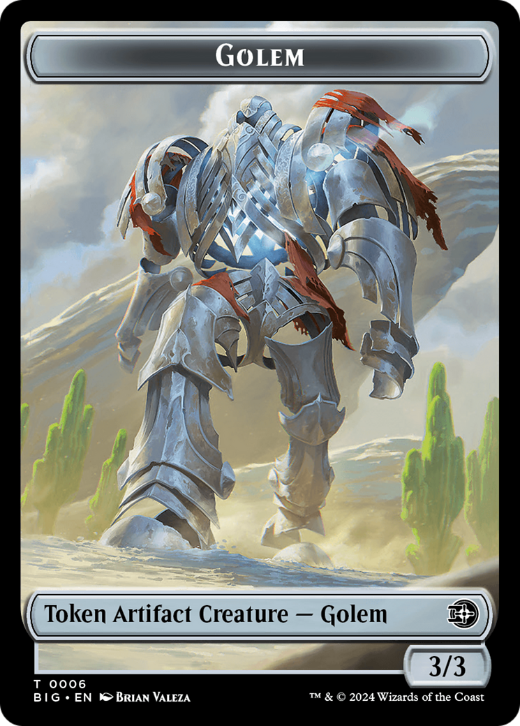 Mercenary // Golem Double-Sided Token [Outlaws of Thunder Junction Tokens] MTG Single Magic: The Gathering | Red Claw Gaming