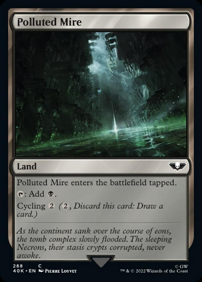 Polluted Mire (Surge Foil) [Warhammer 40,000] MTG Single Magic: The Gathering | Red Claw Gaming