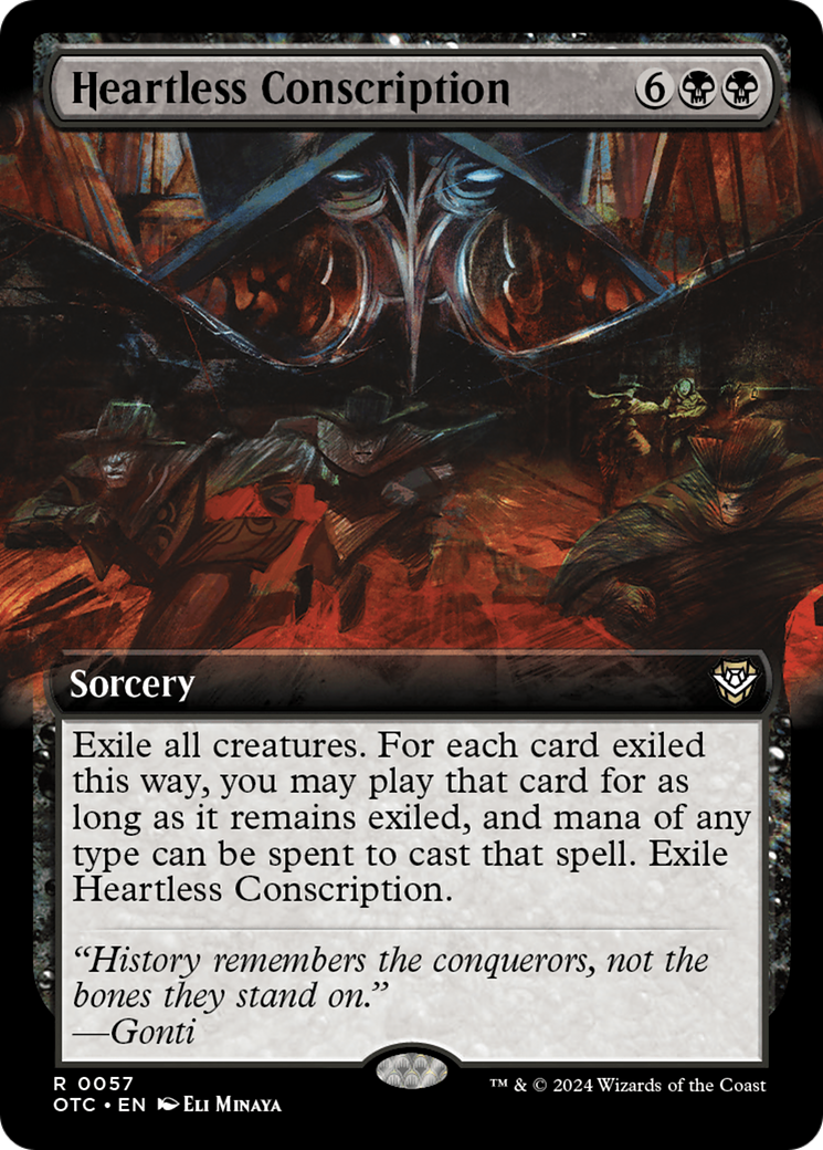 Heartless Conscription (Extended Art) [Outlaws of Thunder Junction Commander] MTG Single Magic: The Gathering | Red Claw Gaming